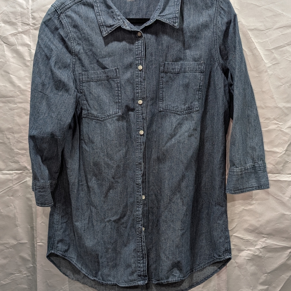 Code Bleu Denim Button Down Shirt - Blue